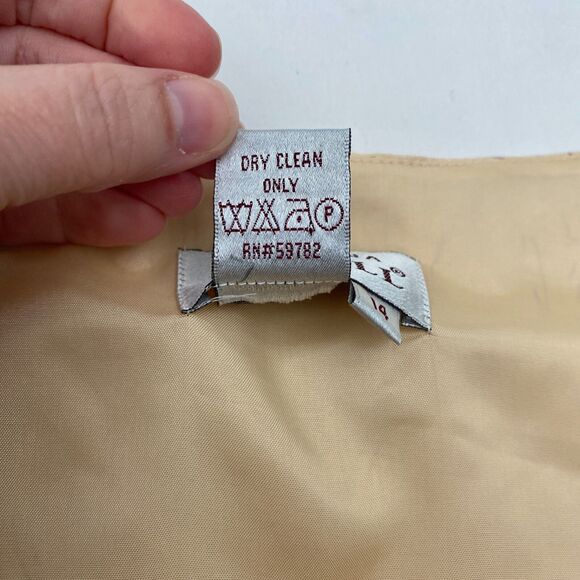 Adrianna Papell Floral Silk Blouse Top Sleeveless Lined Womens 14 Cream Career - Picture 4 of 8